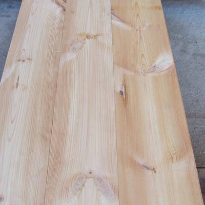 Pine floor boards cut from old beams 1