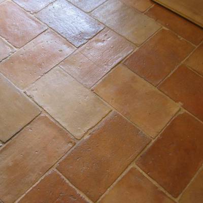 Floor tiles from cut bricks 11