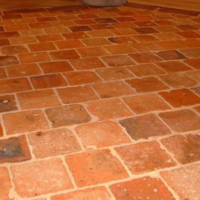 Floor tiles from cut bricks 12