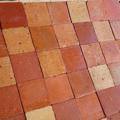 Floor tiles from cut bricks 7