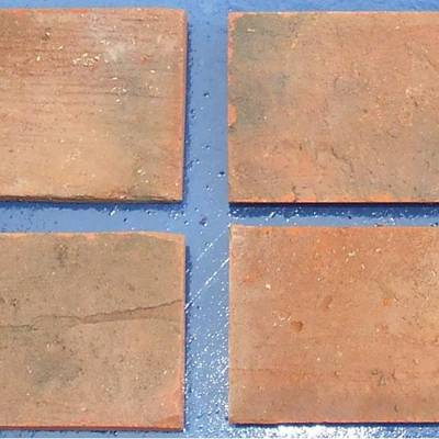 Floor tiles from cut bricks 8